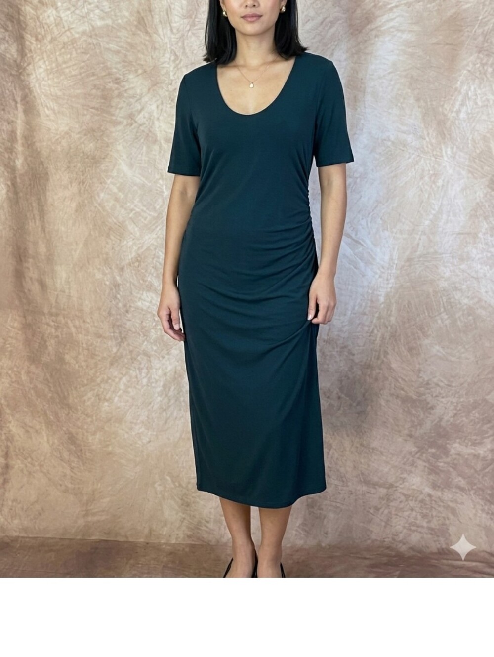 Gucci Black Scoop-Neck Midi Dress size Medium